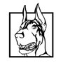 Wallity Doberman Escultura de pared de metal negra